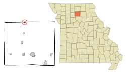 Linn County Missouri Incorporated and Unincorporated areas Browning Highlighted